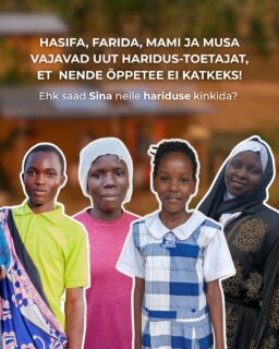 Aita meil Hasifale, Mamile, Musale ja Faridale koolitoetaja leida! 🙏🏼🙏🏼

Meie haridusprogrammi abik käib koolis 40 last! Aegajalt peab aga mõni haridustoetaja oma igakuise toetuse lõpetama ning nii otsime praegu uusi koolitoetajaid oma neljale lapsele - Musale, Mamile, Hasifale ja Faridale 🤍

📚Hariduskulud on kokku 84 EUR kuus. 
🧸Haridustoetajaks saad hakata kas täies mahus 84 eur kuus VÕI KA POOLE KOHAGA! ☺️ ehk 42 EUR KUUS! 

Kui saad meie armsaid lapsi aidata, et nad ei peaks oma kooliteed pooleli jätma, siis kirjuta meile ja saadame Sulle juba täpsema info! 

Aitab ka väga, kui jagad meie abipalvet oma jälgijatega - ehk on nende seas keegi, kes soovib iga kuu toetada haridust ja muuta ühe lapse elu ☀️

🧸🎈🕊️